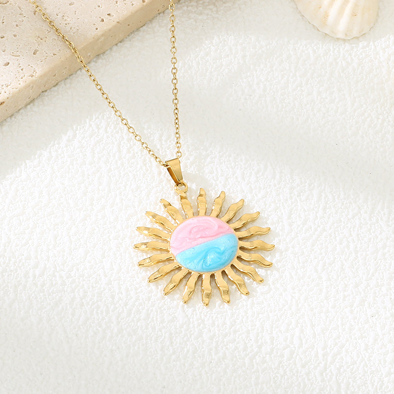 Electroplated Crab Necklace In Marine Style With 18K Real Gold PVD Coated 304 Stainless Steel And Cable Chain