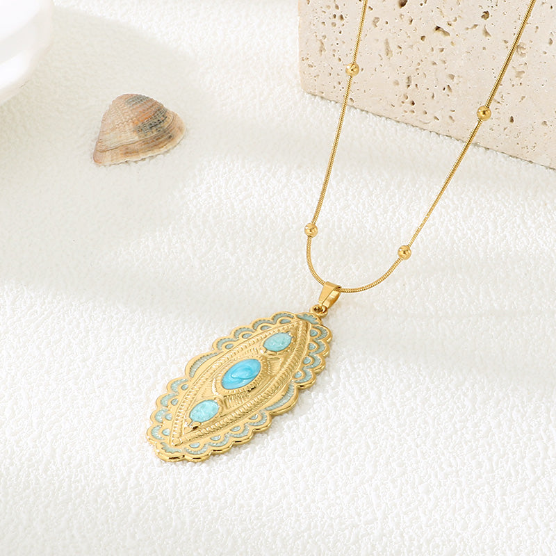Electroplated Crab Necklace In Marine Style With 18K Real Gold PVD Coated 304 Stainless Steel And Cable Chain