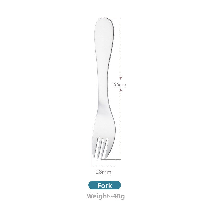 Cute Cartoon Tableware Set Featuring 304 Stainless Steel Inner Liner, Including Western Style Knife, Fork, And Spoon