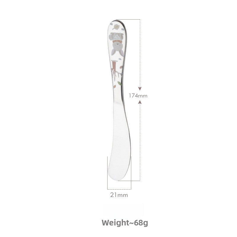 Cute Cartoon Tableware Set Featuring 304 Stainless Steel Inner Liner, Including Western Style Knife, Fork, And Spoon