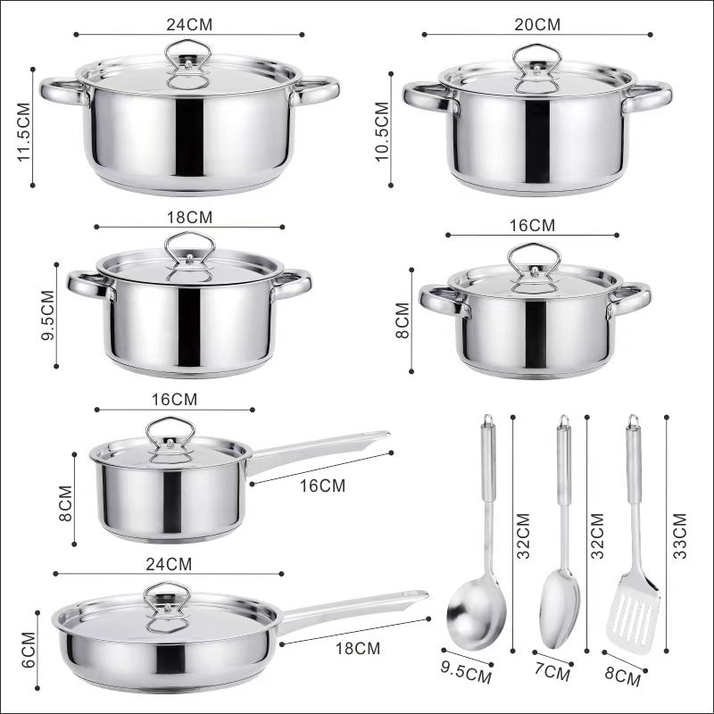 Cookware Set Featuring Essential Pots And Pans For Everyday Cooking