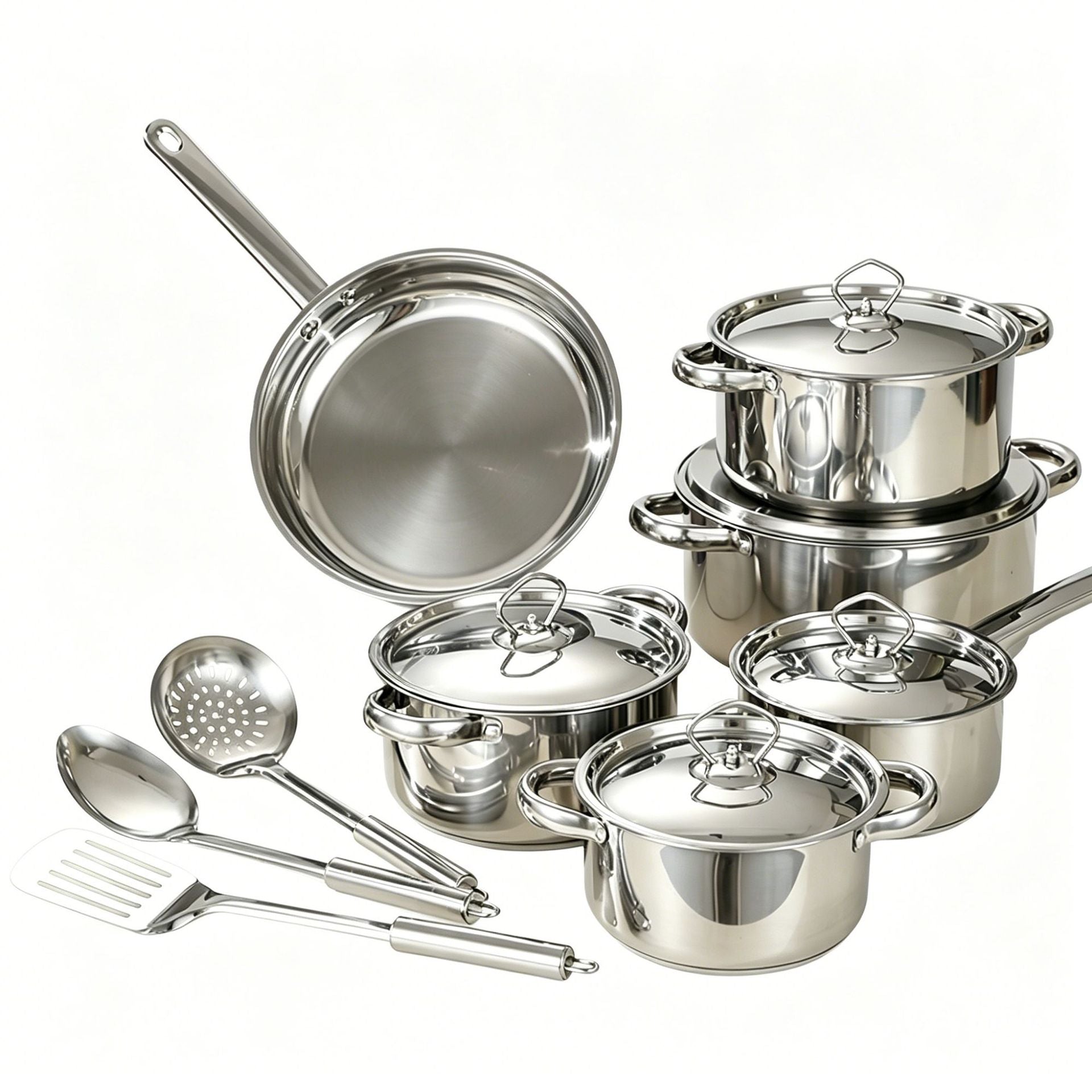 Cookware Set Featuring Essential Pots And Pans For Everyday Cooking