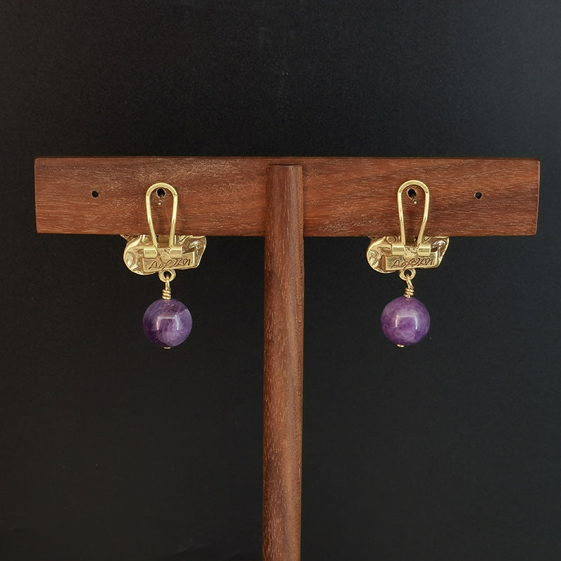 Flowers Enamel Earrings In Copper Alloy With Real Gold Plated And Zircon Inlay, Featuring 925 Sterling Silver Studs For Women