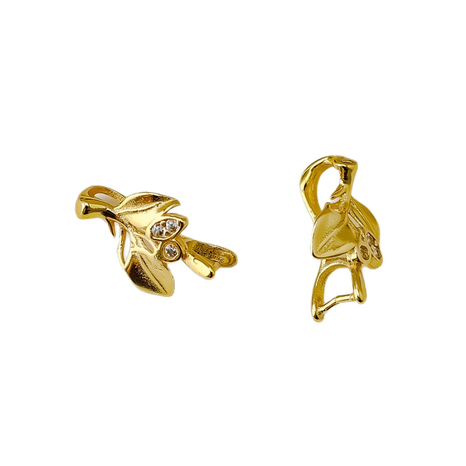 Leaves 925 Sterling Silver Jewelry Buckle With Electroplated Finish In Simple Style Silver Jewelry Accessories