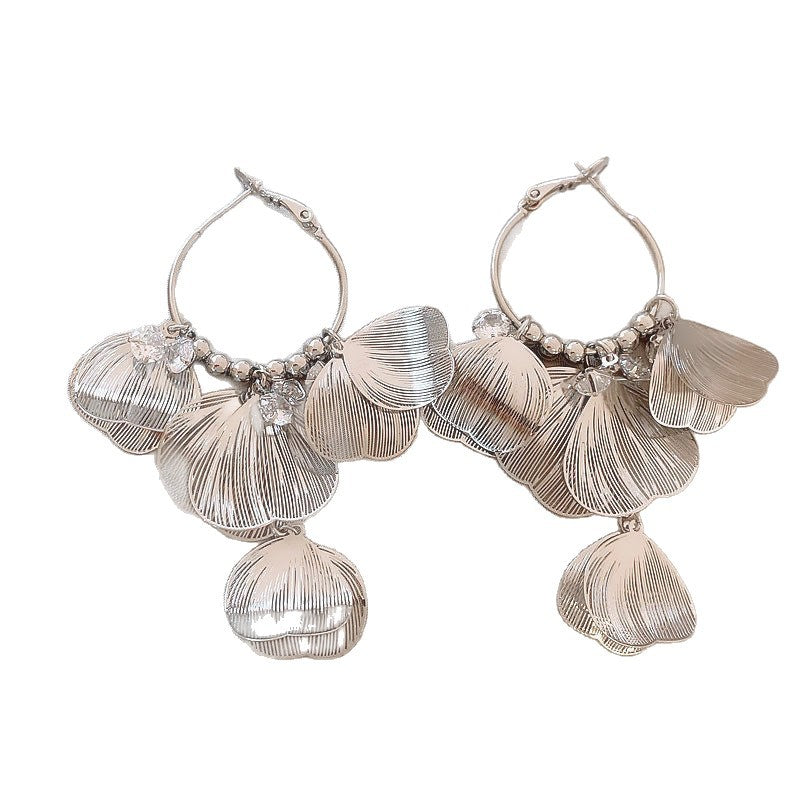 Ginkgo Leaf Earrings For Women Featuring Real Gold Plated Design With Copper Ear Pins
