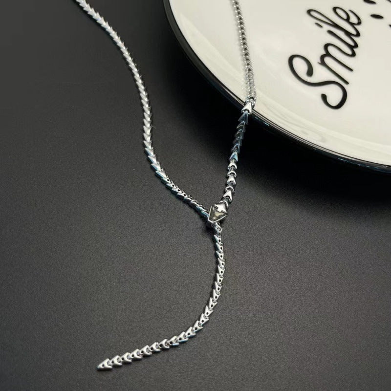 Gold Snake Necklace For Women Featuring 925 Sterling Silver Pendant On A Snake Chain