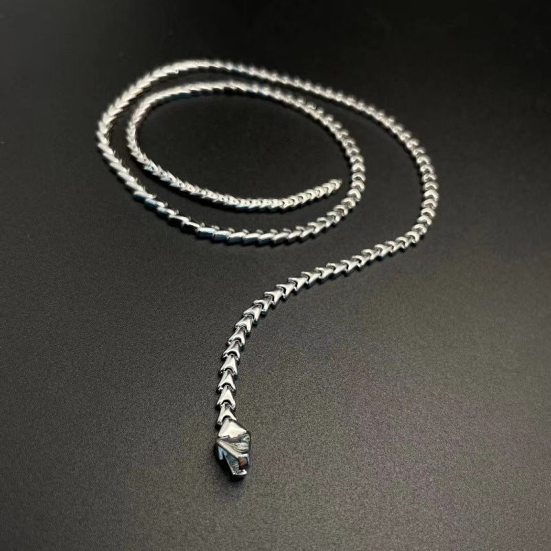 Gold Snake Necklace For Women Featuring 925 Sterling Silver Pendant On A Snake Chain