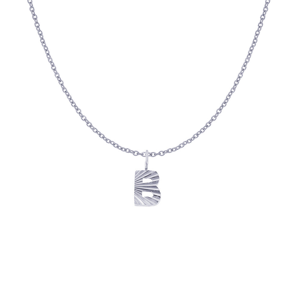 Gold Letter Pendant Necklace For Women In 304 Stainless Steel Featuring Electroplated 14K Real Gold Plated Finish