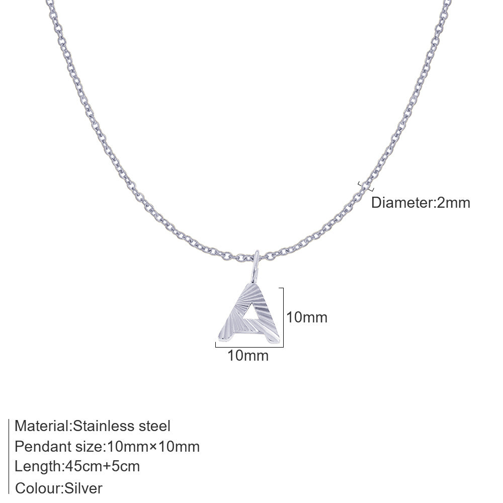 Gold Letter Pendant Necklace For Women In 304 Stainless Steel Featuring Electroplated 14K Real Gold Plated Finish