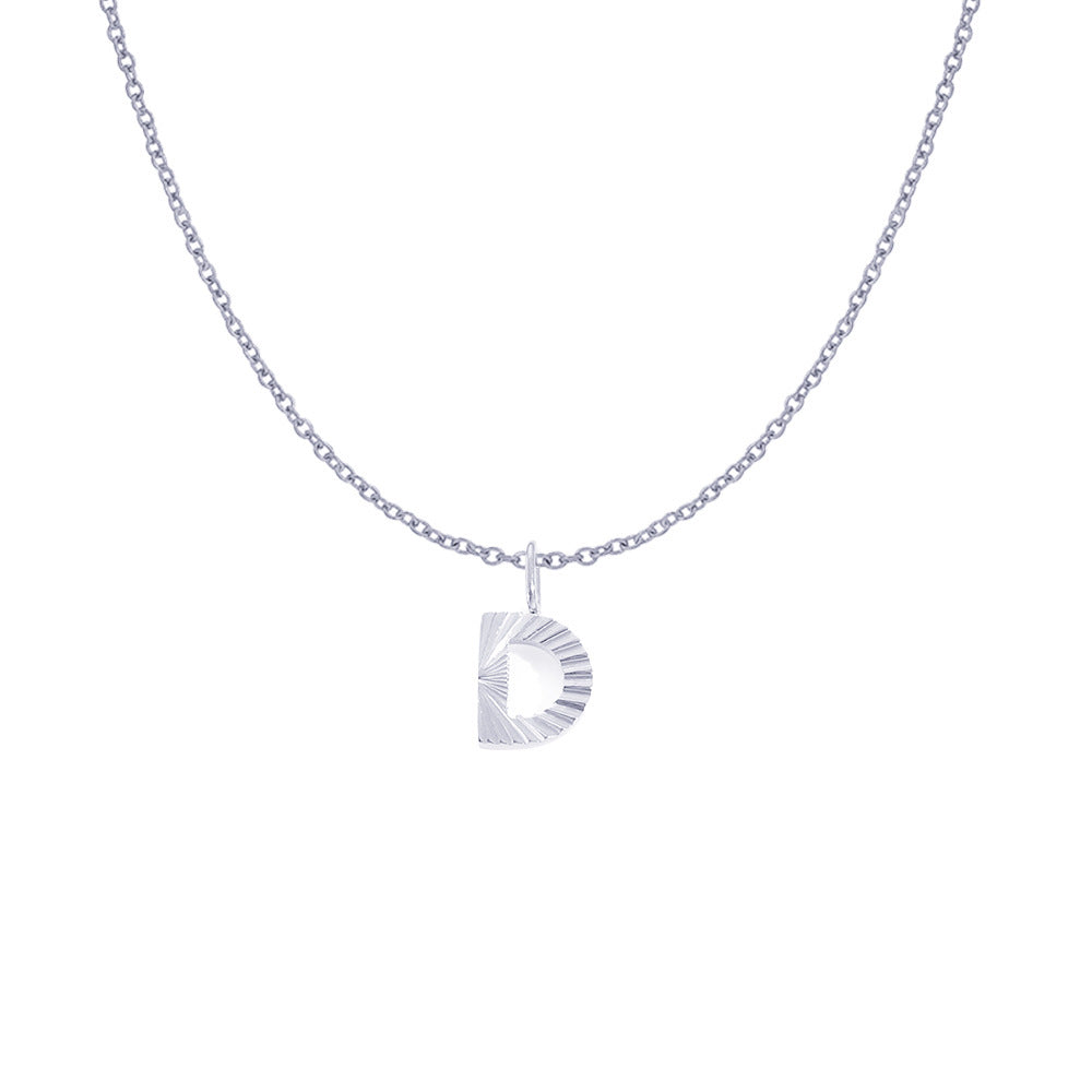 Gold Letter Pendant Necklace For Women In 304 Stainless Steel Featuring Electroplated 14K Real Gold Plated Finish