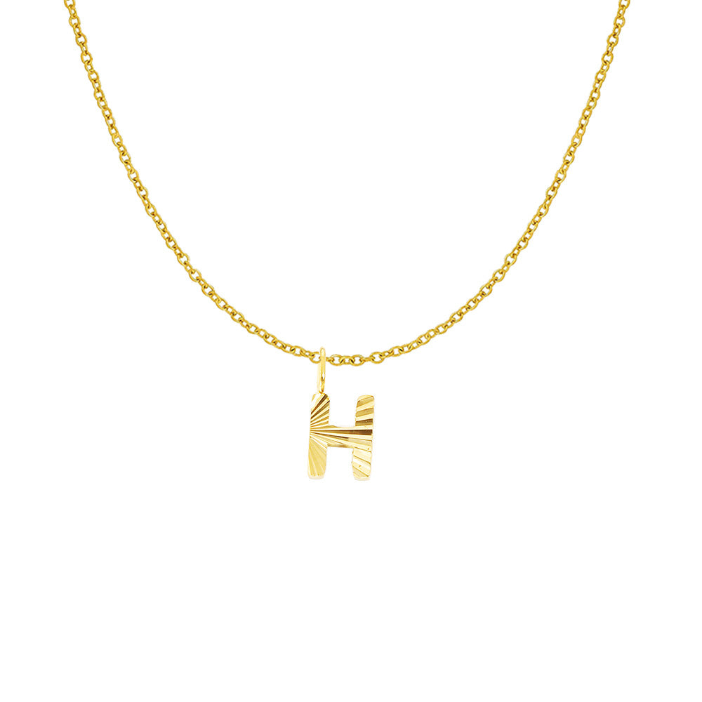 Gold Letter Pendant Necklace For Women In 304 Stainless Steel Featuring Electroplated 14K Real Gold Plated Finish