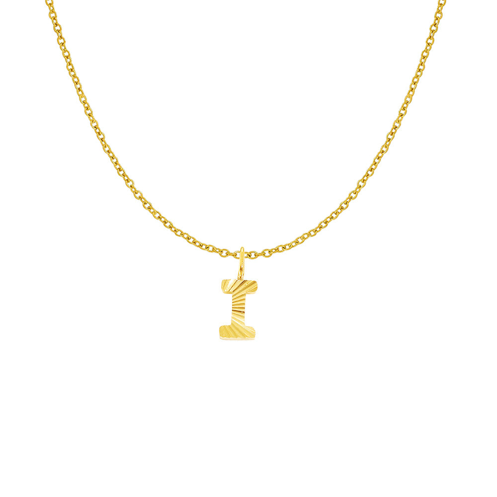 Gold Letter Pendant Necklace For Women In 304 Stainless Steel Featuring Electroplated 14K Real Gold Plated Finish