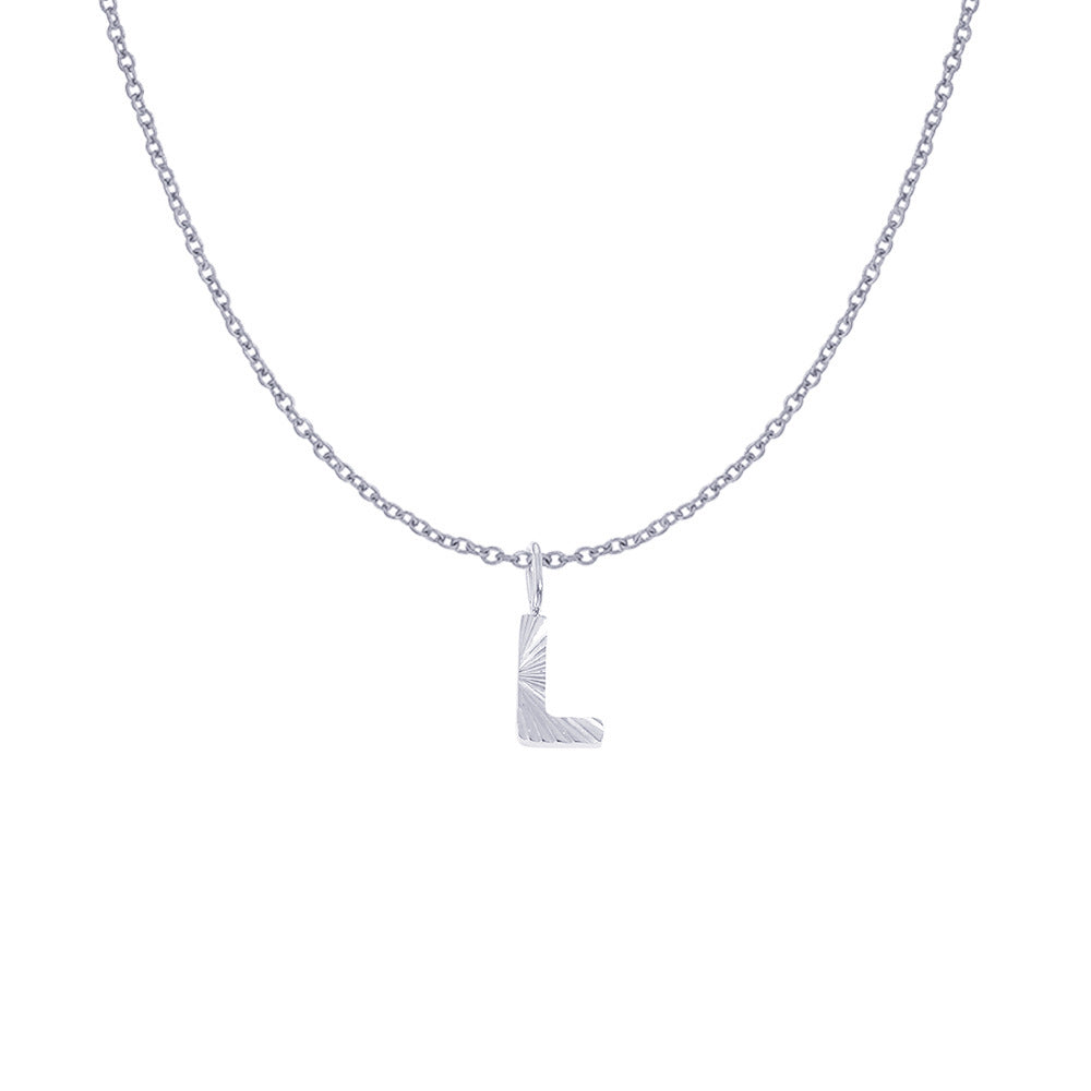 Gold Letter Pendant Necklace For Women In 304 Stainless Steel Featuring Electroplated 14K Real Gold Plated Finish