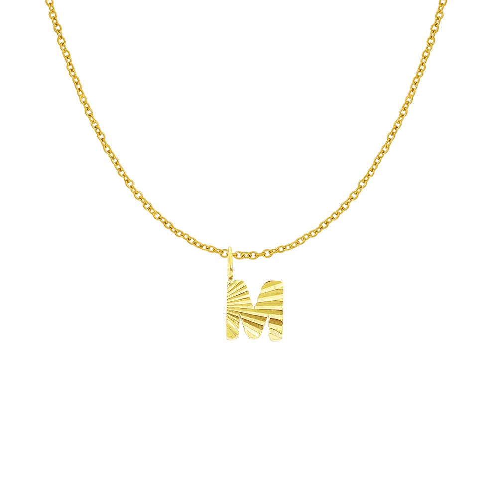 Gold Letter Pendant Necklace For Women In 304 Stainless Steel Featuring Electroplated 14K Real Gold Plated Finish