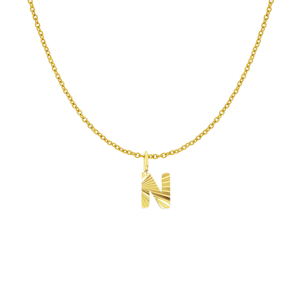 Gold Letter Pendant Necklace For Women In 304 Stainless Steel Featuring Electroplated 14K Real Gold Plated Finish