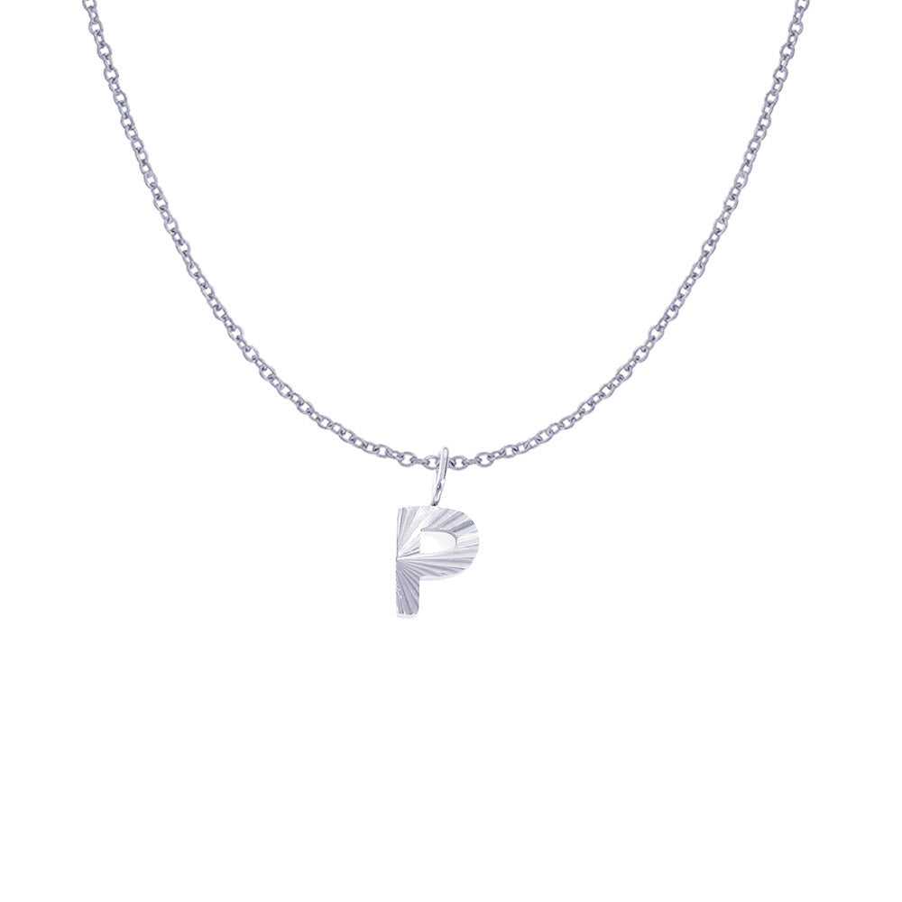 Gold Letter Pendant Necklace For Women In 304 Stainless Steel Featuring Electroplated 14K Real Gold Plated Finish