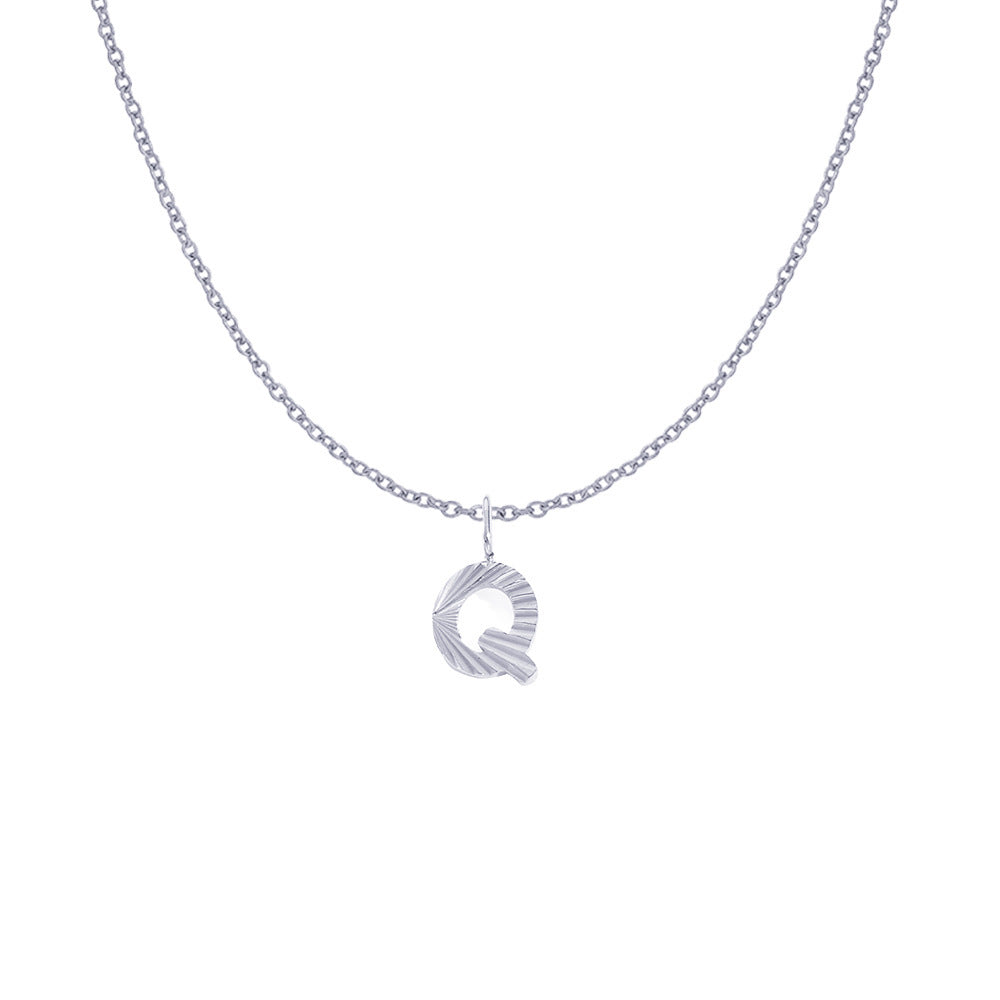 Gold Letter Pendant Necklace For Women In 304 Stainless Steel Featuring Electroplated 14K Real Gold Plated Finish