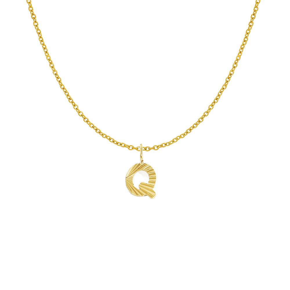 Gold Letter Pendant Necklace For Women In 304 Stainless Steel Featuring Electroplated 14K Real Gold Plated Finish