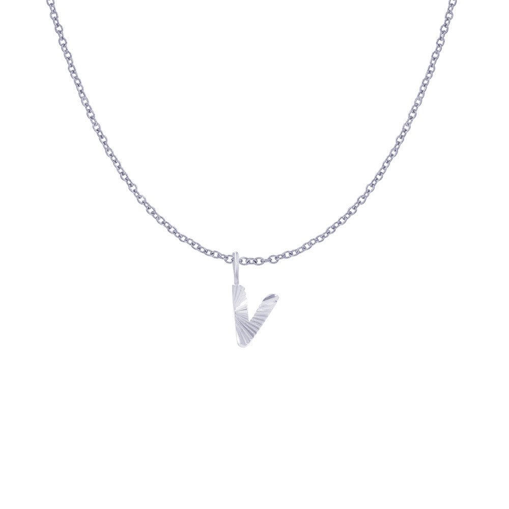 Gold Letter Pendant Necklace For Women In 304 Stainless Steel Featuring Electroplated 14K Real Gold Plated Finish
