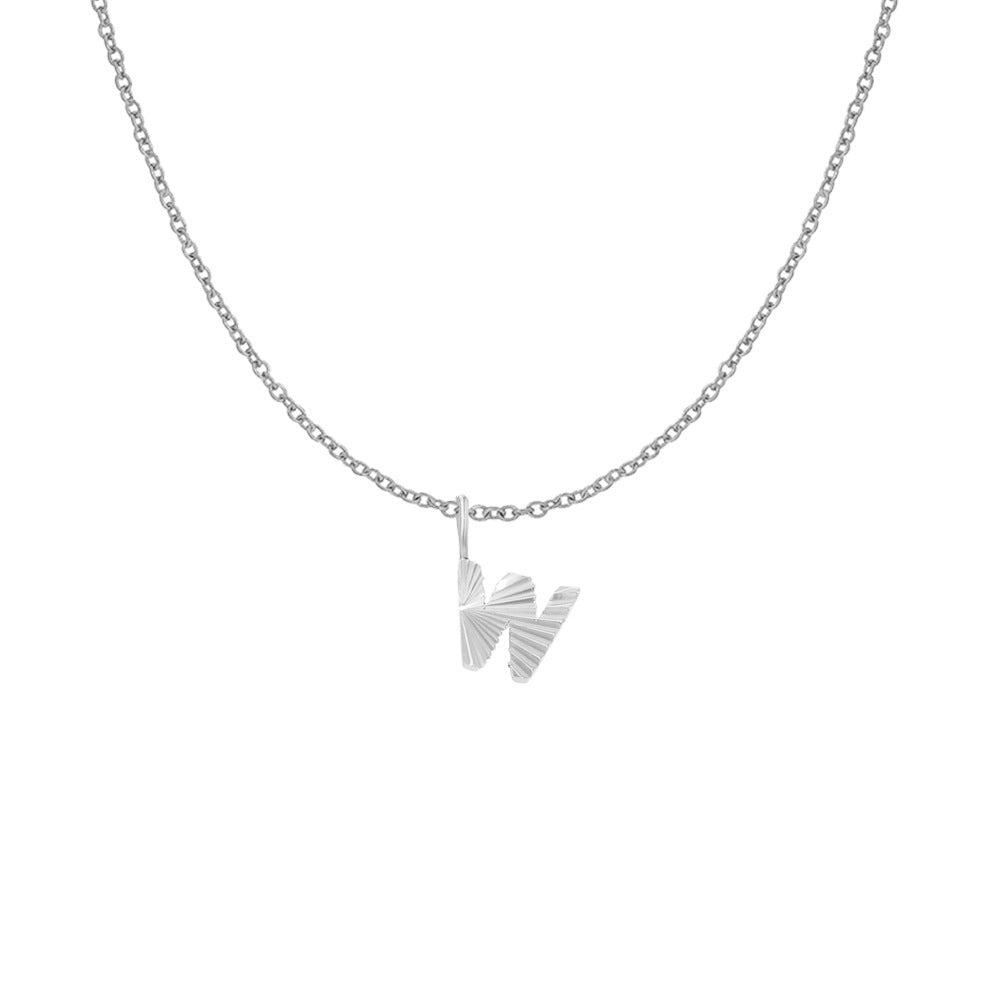 Gold Letter Pendant Necklace For Women In 304 Stainless Steel Featuring Electroplated 14K Real Gold Plated Finish