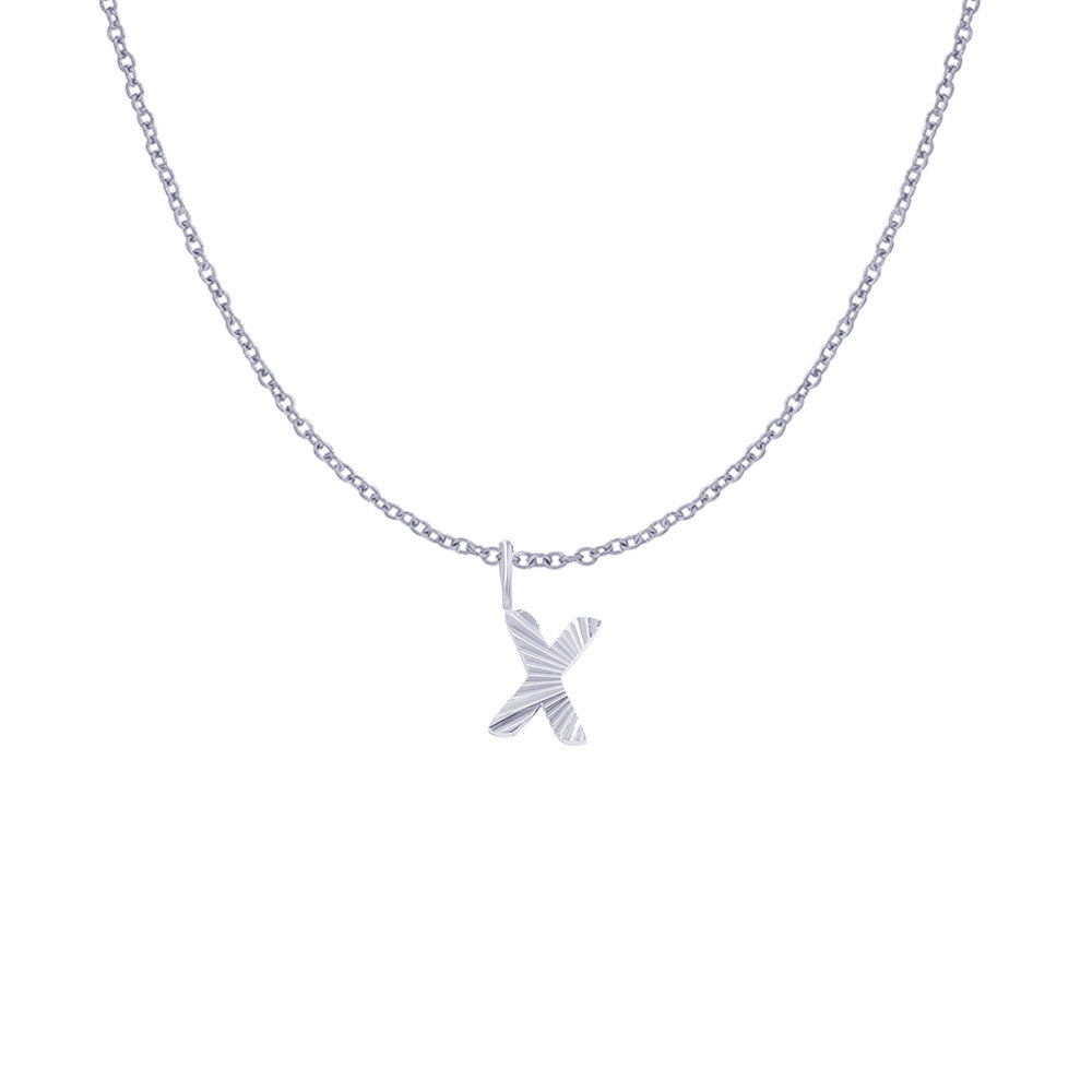 Gold Letter Pendant Necklace For Women In 304 Stainless Steel Featuring Electroplated 14K Real Gold Plated Finish