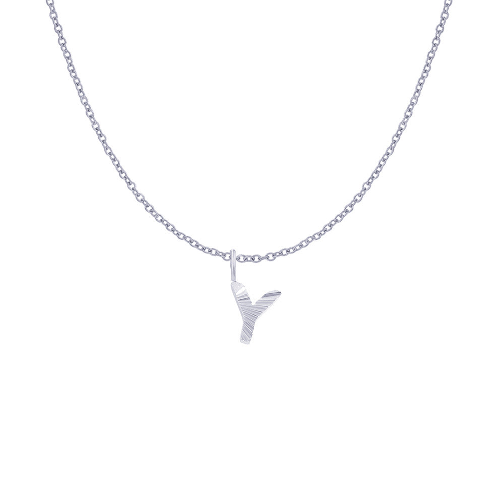 Gold Letter Pendant Necklace For Women In 304 Stainless Steel Featuring Electroplated 14K Real Gold Plated Finish