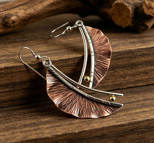 Leaves Earrings For Women Featuring Zinc Alloy Ear Pins In Retro Style