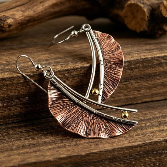 Leaves Earrings For Women Featuring Zinc Alloy Ear Pins In Retro Style
