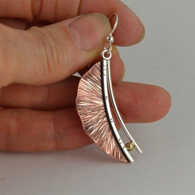 Leaves Earrings For Women Featuring Zinc Alloy Ear Pins In Retro Style