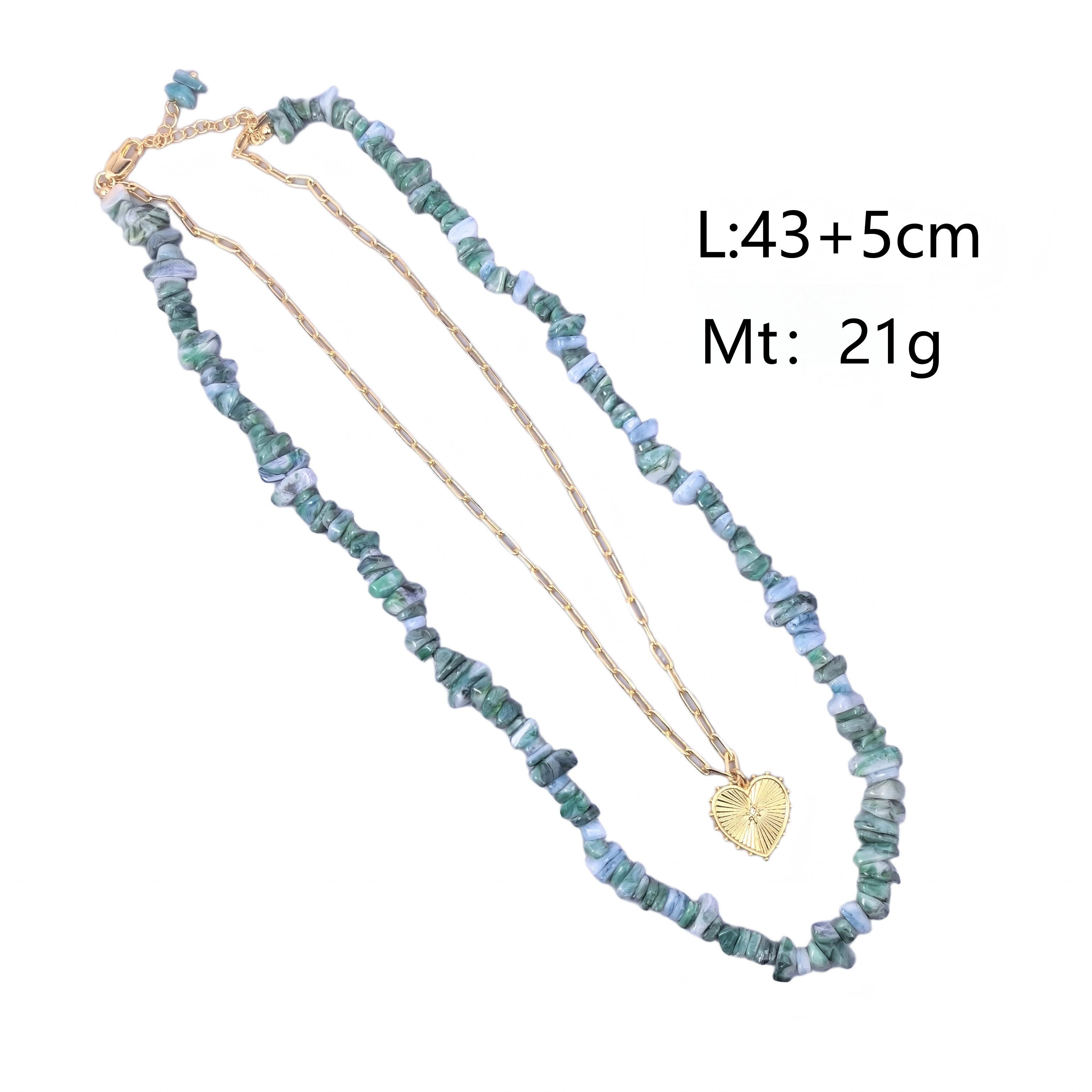 Bohemian Heart Shape Necklace For Women With 18K Real Gold Plated Acrylic Pendant And Waterproof Non Tarnish Cable Chain