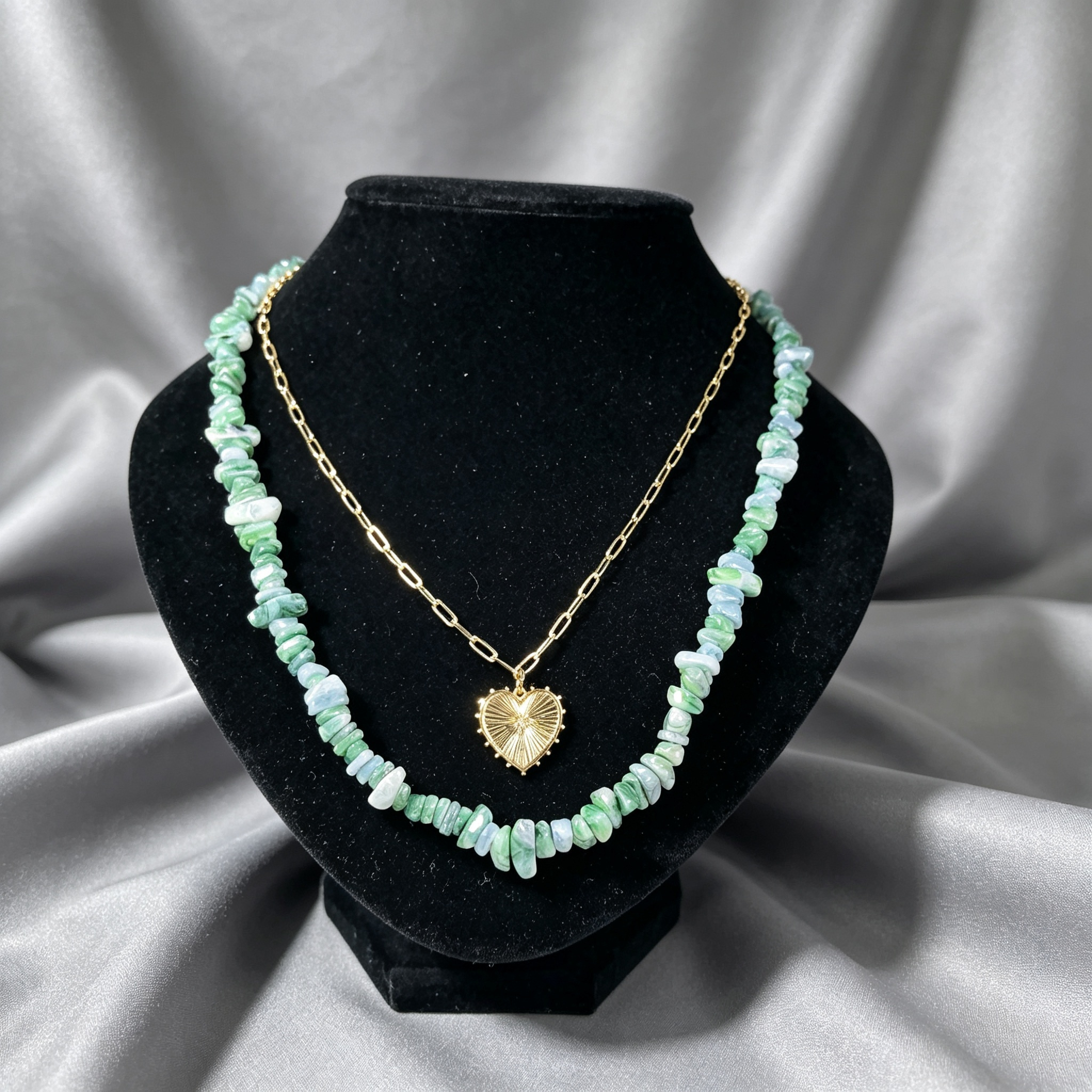 Bohemian Heart Shape Necklace For Women With 18K Real Gold Plated Acrylic Pendant And Waterproof Non Tarnish Cable Chain
