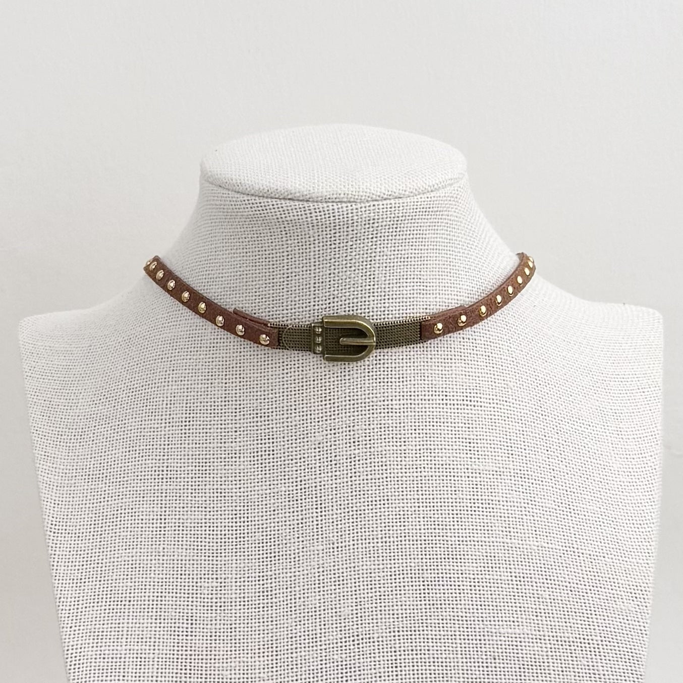 Brown Punk Alloy Choker Necklace With Unique Design For Stylish Statement