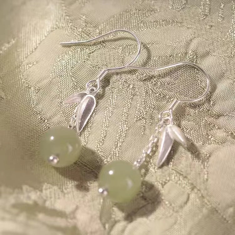 Leaves Ear Hook Earrings For Women With 925 Sterling Silver Studs, Electroplated Zinc Alloy, And Artificial Pearl Inlay