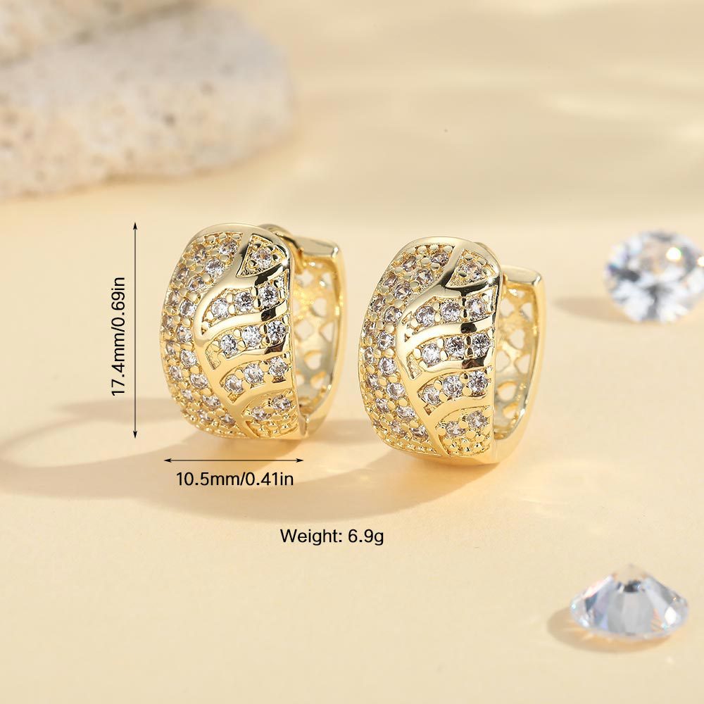 Gold Leaves Earrings For Women Featuring Copper Ear Pins And Zircon Inlay Material