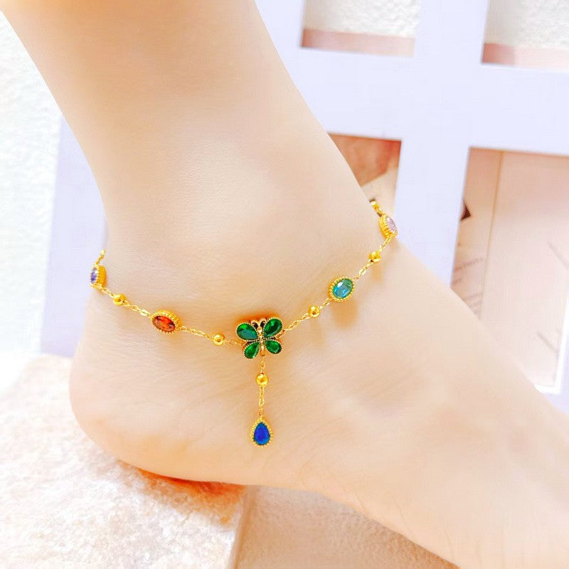 Electroplated Butterfly Bracelet For Women In 304 Stainless Steel With 18K Real Gold Plated PVD Coating 0.03µm Thickness