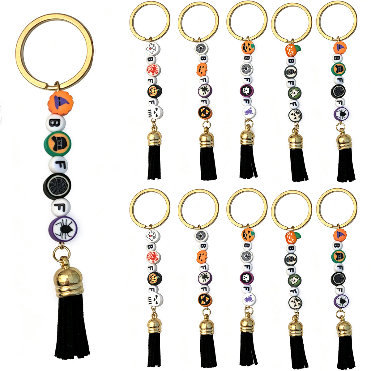 Halloween Letter Bag Pendant With Titanium Plating And Resin Material, Featuring Tropical Style