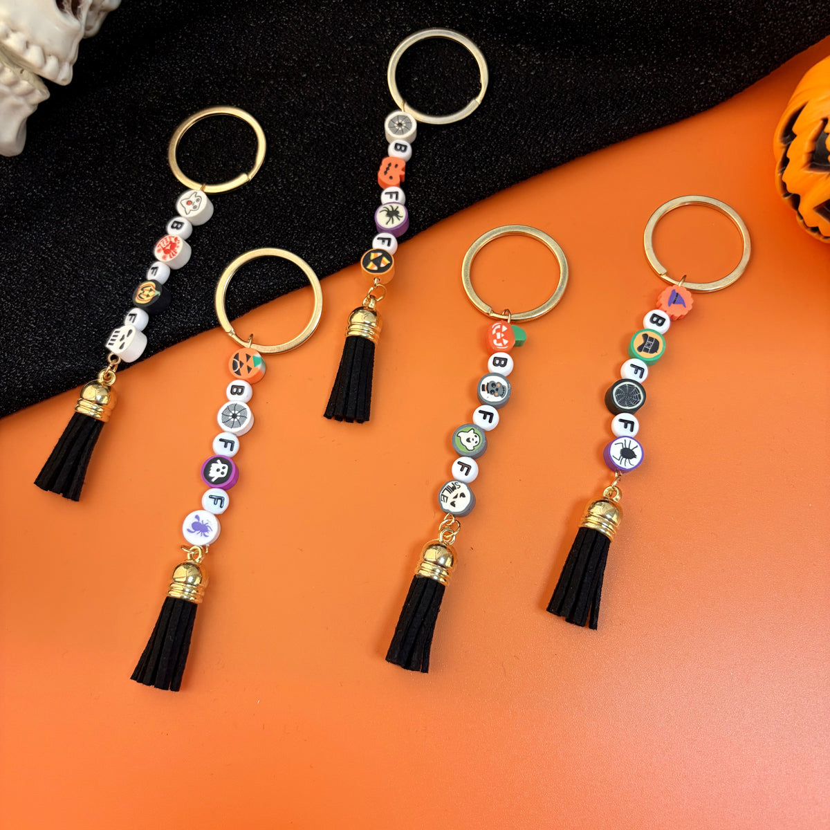 Halloween Letter Bag Pendant With Titanium Plating And Resin Material, Featuring Tropical Style