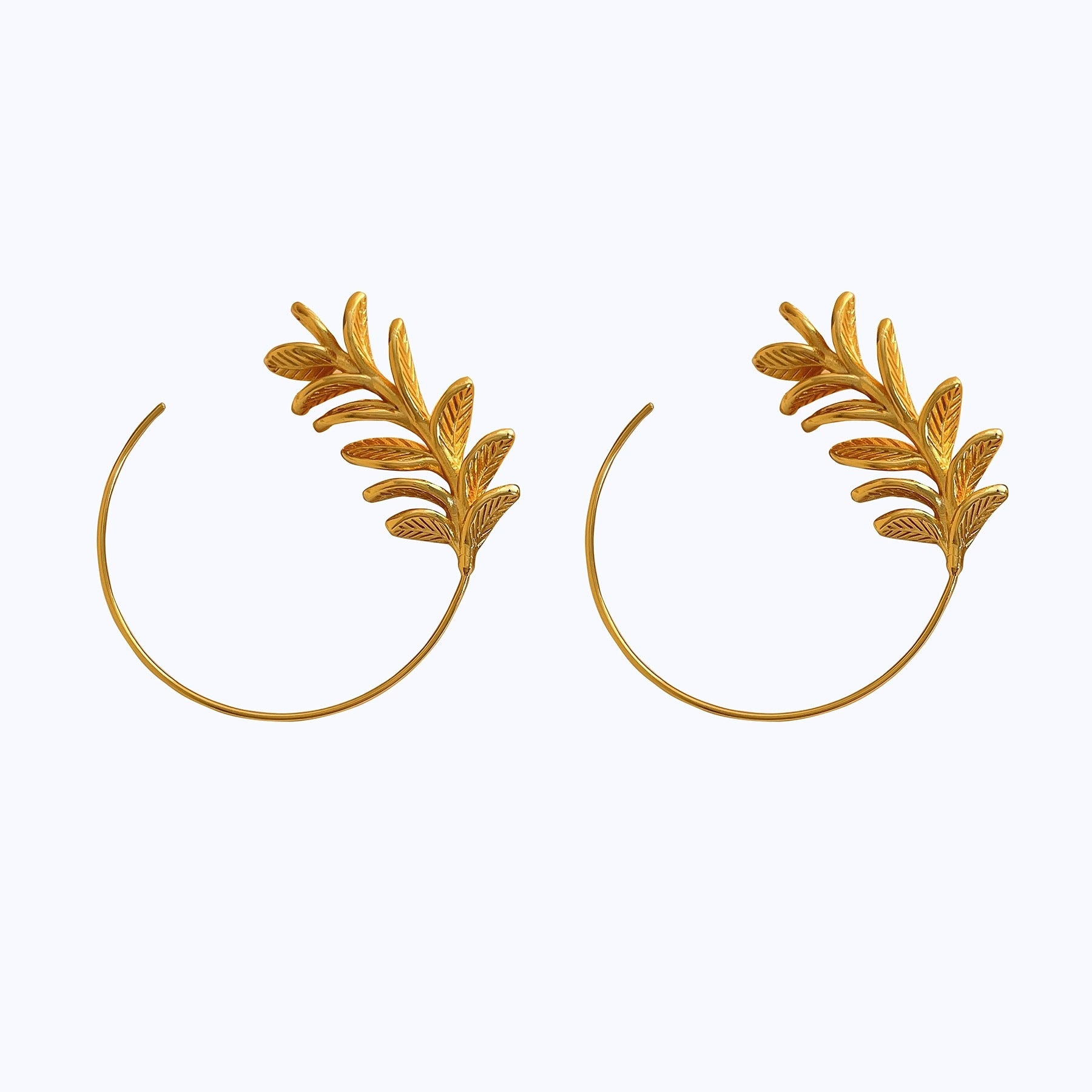Electroplated Copper Flowers Stud Earrings For Women In Gold