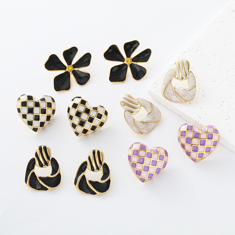 Heart Shape Earrings For Women Featuring Electroplated Finish With 304 Stainless Steel Ear Pins