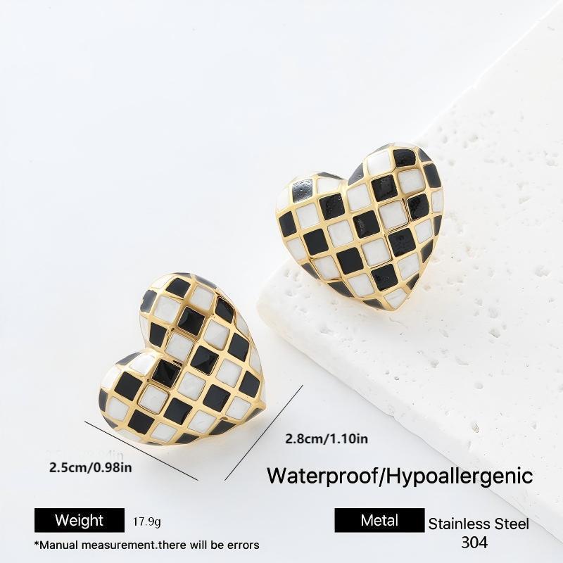 Heart Shape Earrings For Women Featuring Electroplated Finish With 304 Stainless Steel Ear Pins