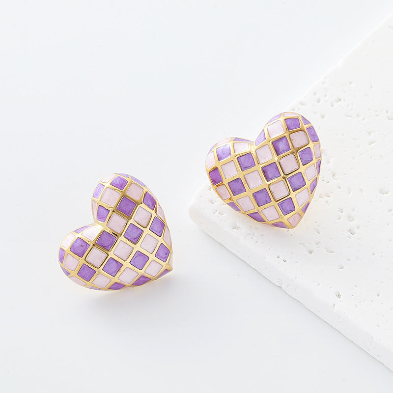 Heart Shape Earrings For Women Featuring Electroplated Finish With 304 Stainless Steel Ear Pins