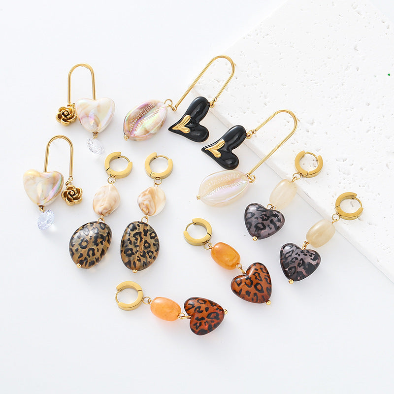 Heart Shape Earrings For Women In Sweet Style Featuring 304 Stainless Steel Posts