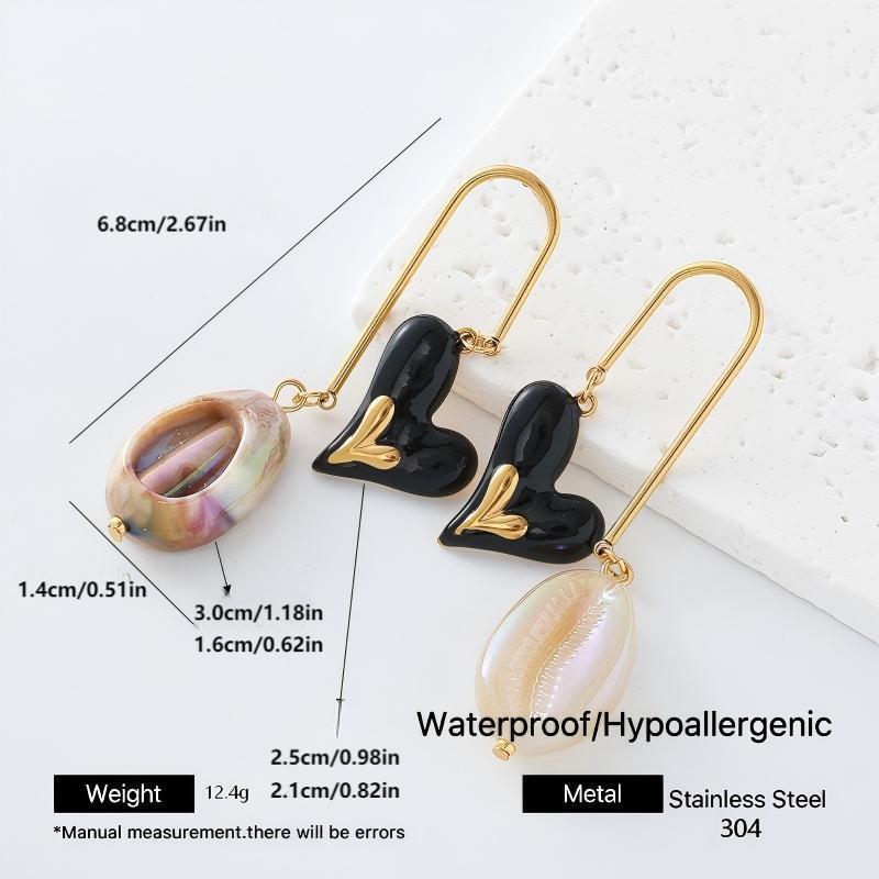 Heart Shape Earrings For Women In Sweet Style Featuring 304 Stainless Steel Posts