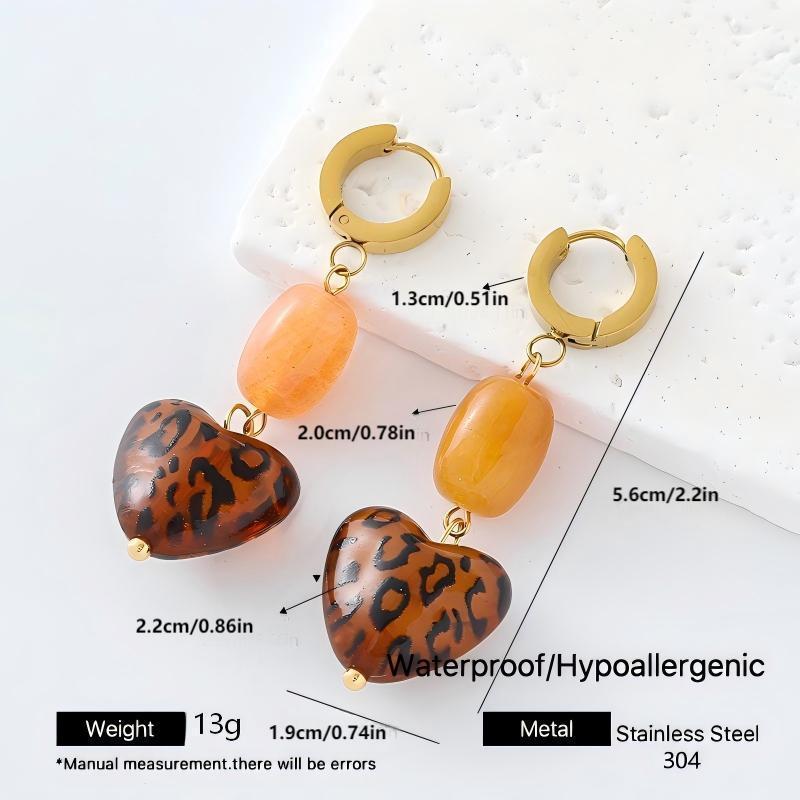 Heart Shape Earrings For Women In Sweet Style Featuring 304 Stainless Steel Posts