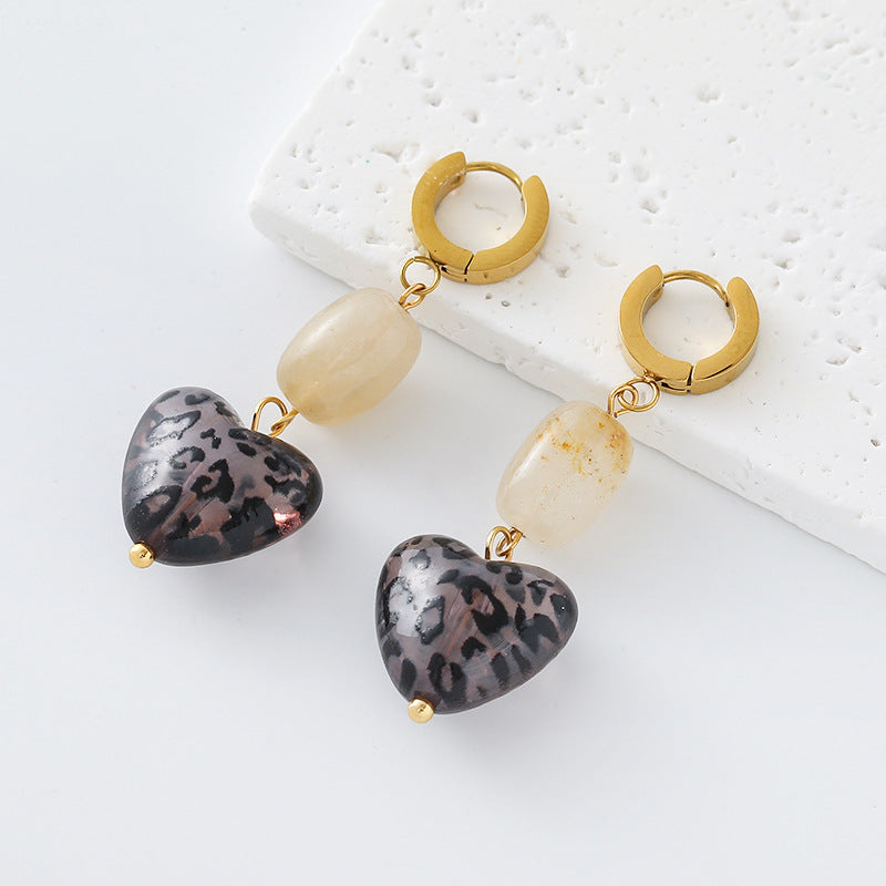 Heart Shape Earrings For Women In Sweet Style Featuring 304 Stainless Steel Posts