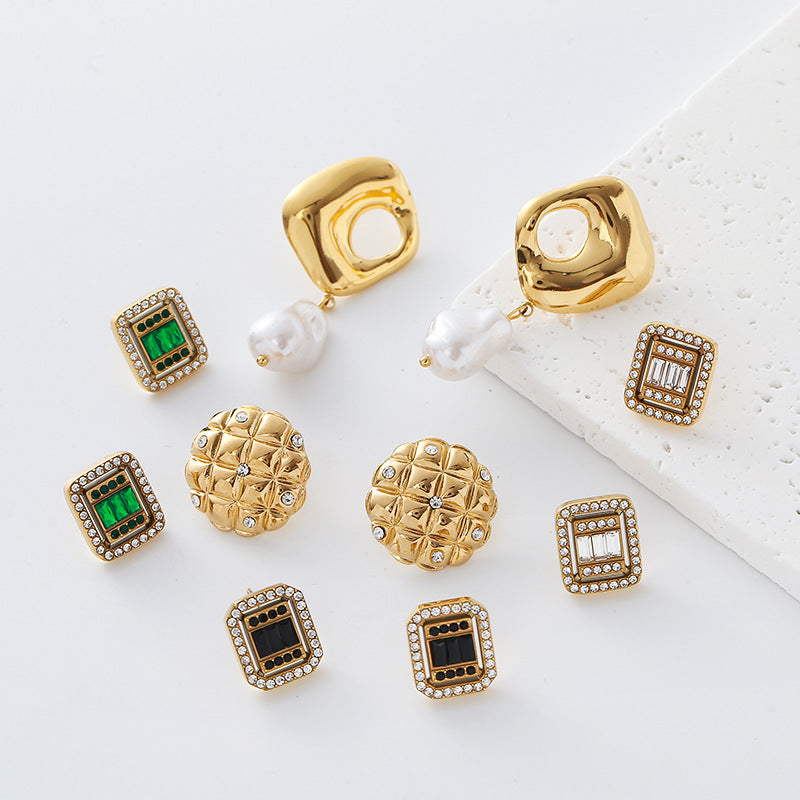 Bow Tie Earrings For Women Featuring Enamel Craft And Rhinestones Inlaid On 304 Stainless Steel Posts