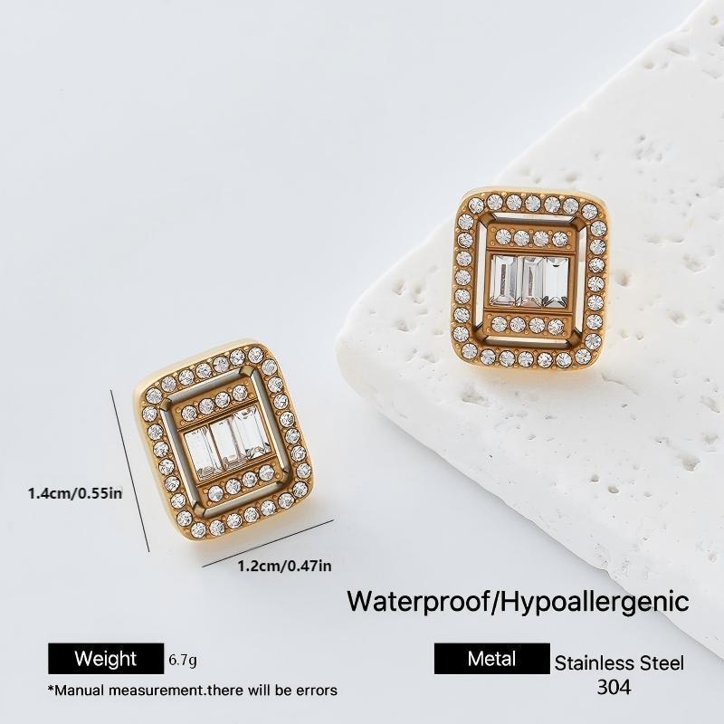 Bow Tie Earrings For Women Featuring Enamel Craft And Rhinestones Inlaid On 304 Stainless Steel Posts
