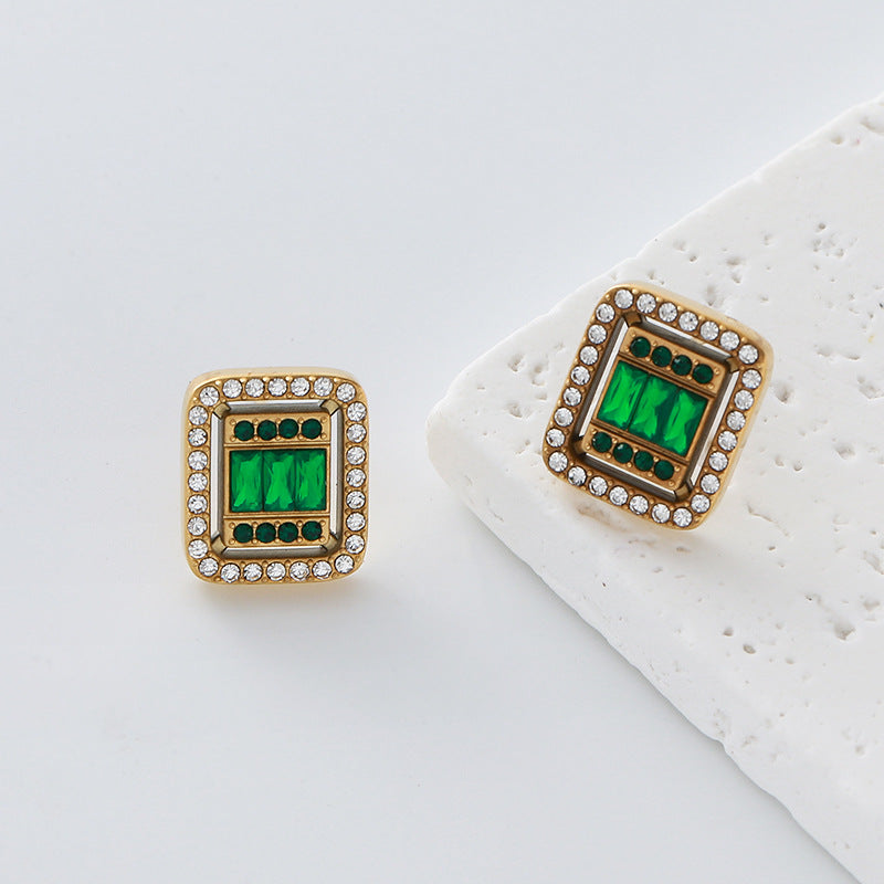 Bow Tie Earrings For Women Featuring Enamel Craft And Rhinestones Inlaid On 304 Stainless Steel Posts