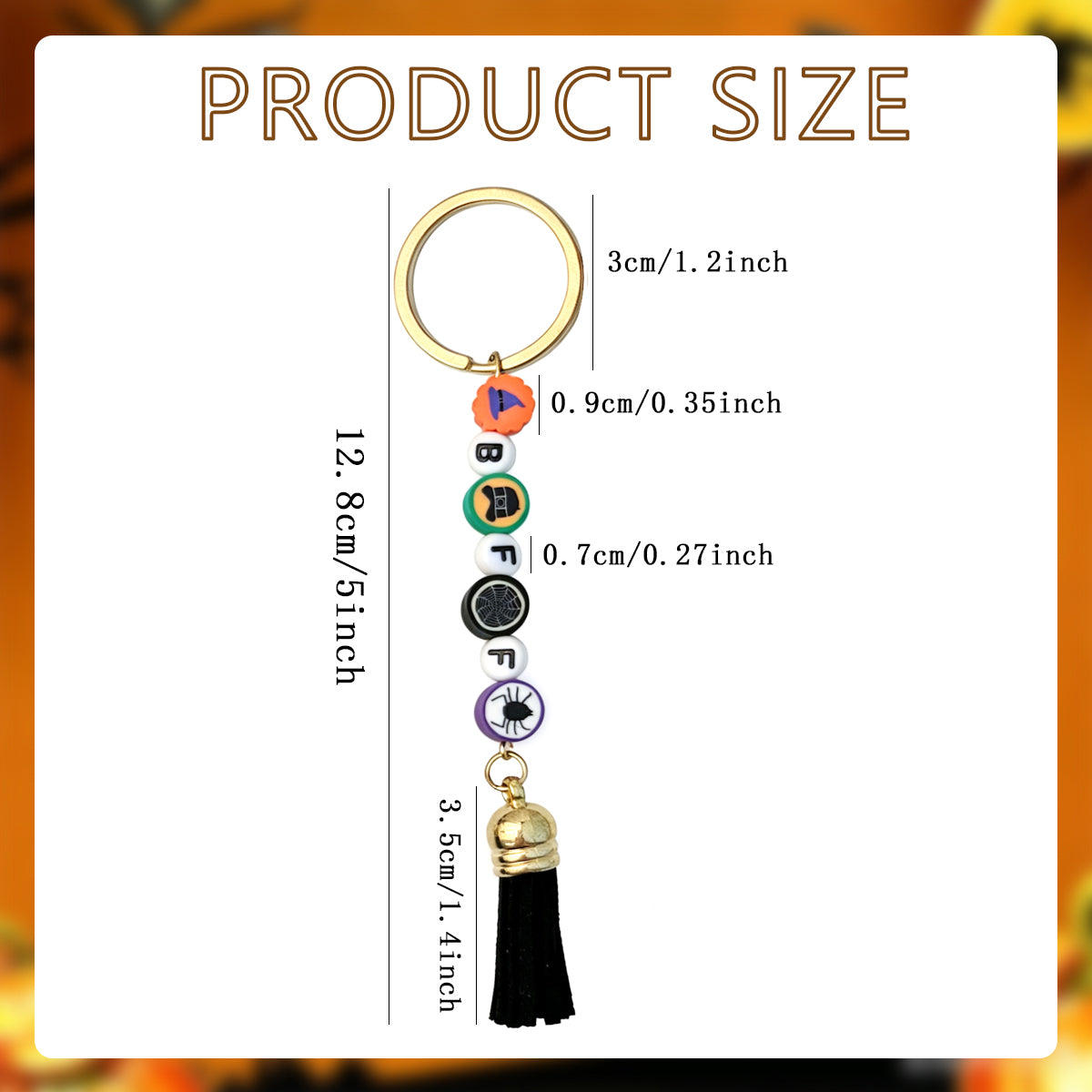 Halloween Letter Bag Pendant With Titanium Plating And Resin Material, Featuring Tropical Style