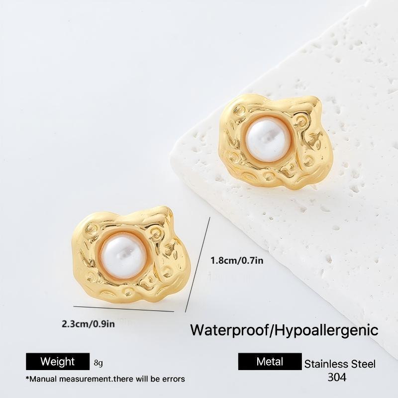 Heart Shape Earrings For Women Featuring Electroplated Finish And 304 Stainless Steel Posts With Rhinestone Inlay